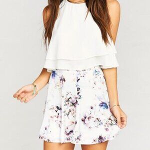 NWT SHOW ME YOUR MUMU Floral Skater Stretch Skirt size M